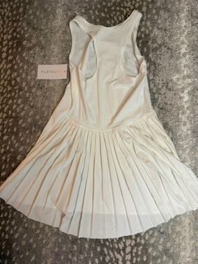 NWT Athleta Match Point Pleated Tennis Dress White